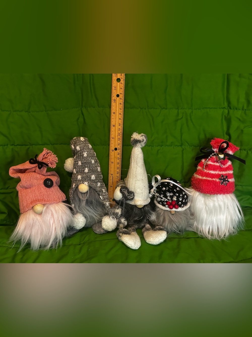 #1404 Handmade and purchased Holiday Gnome Plush Set - Assorted colors